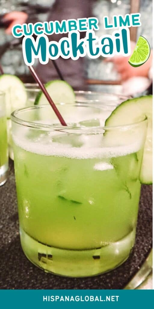 Delicious and refreshing cucumber lime mocktail, served with dill.