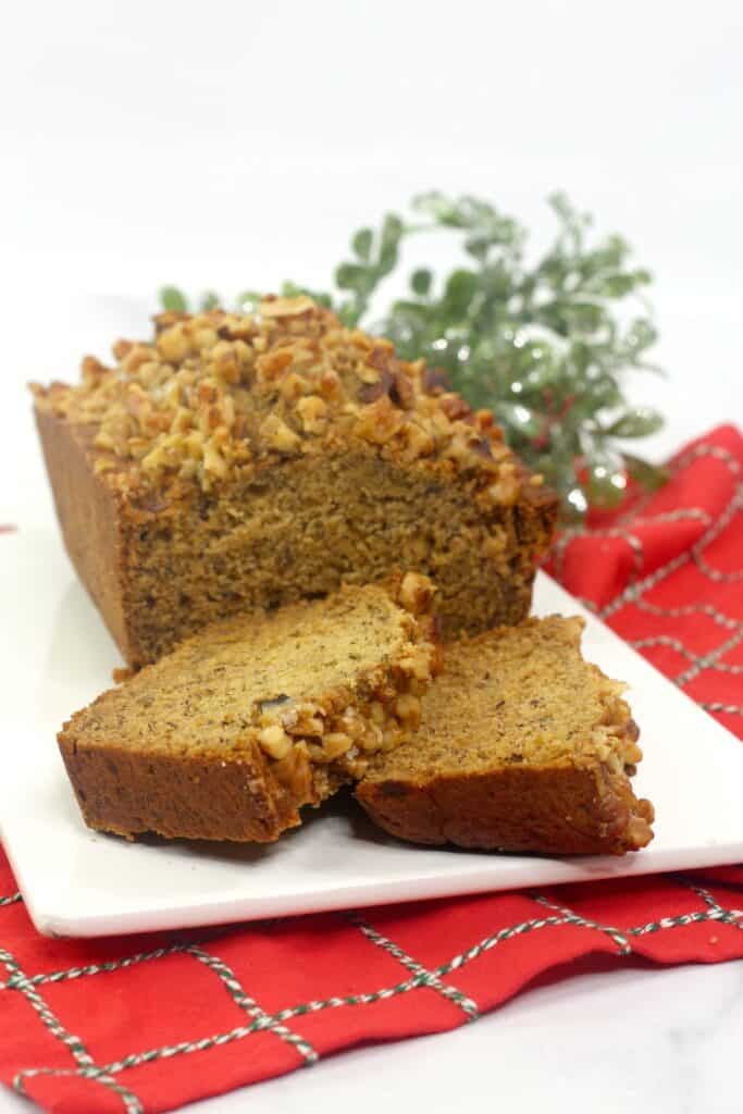 Use overripe bananas before they go bad.by baking this delicious maple nut banana bread. Perfect for colder months and the holiday season!