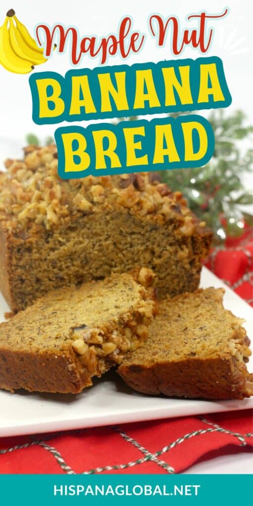 Use overripe bananas before they go bad.by baking this delicious maple nut banana bread. Perfect for colder months and the holiday season!