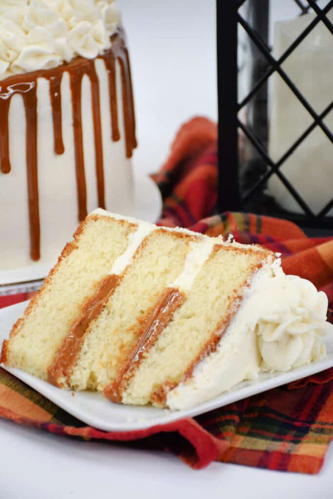 Indulge in the rich and creamy delight of my family's favorite Dulce de Leche Cake recipe. A perfect blend of moist vanilla cake, luscious Dulce de Leche, and smooth vanilla frosting. 