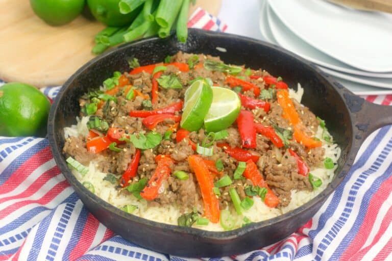 When you need a flavorful yet easy dinner recipe, this spicy Thai basil beef is bound to freshen up your weekly routine. Such a great skillet meal!