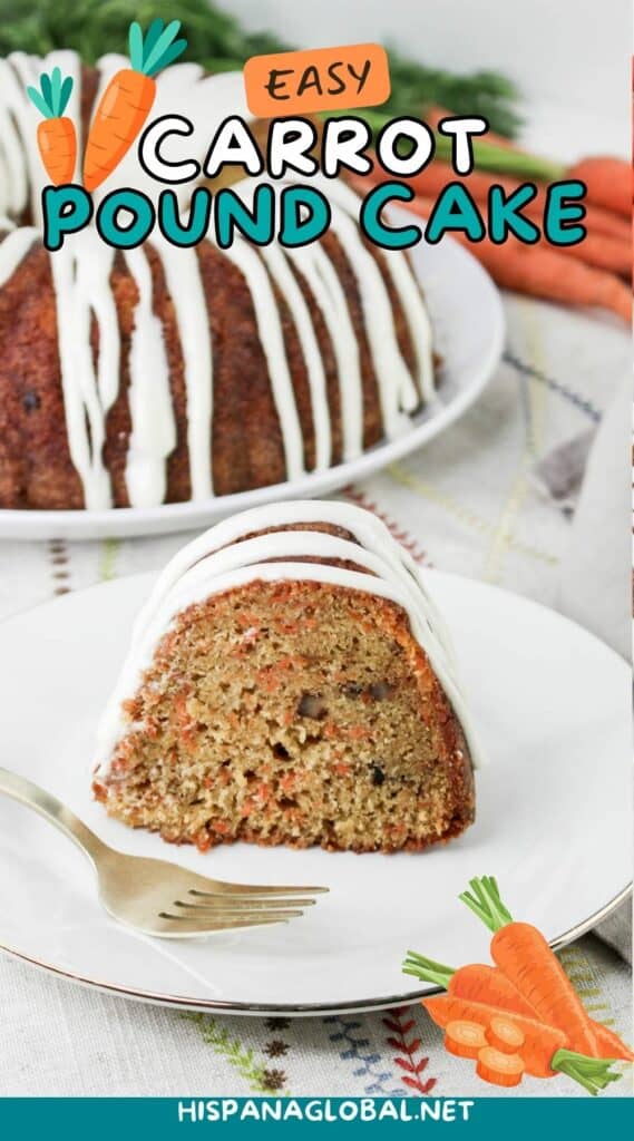 This easy carrot pound cake is perfection. The homemade cream cheese frosting is drizzled on top for the most delicious, moist and satisfying cake.