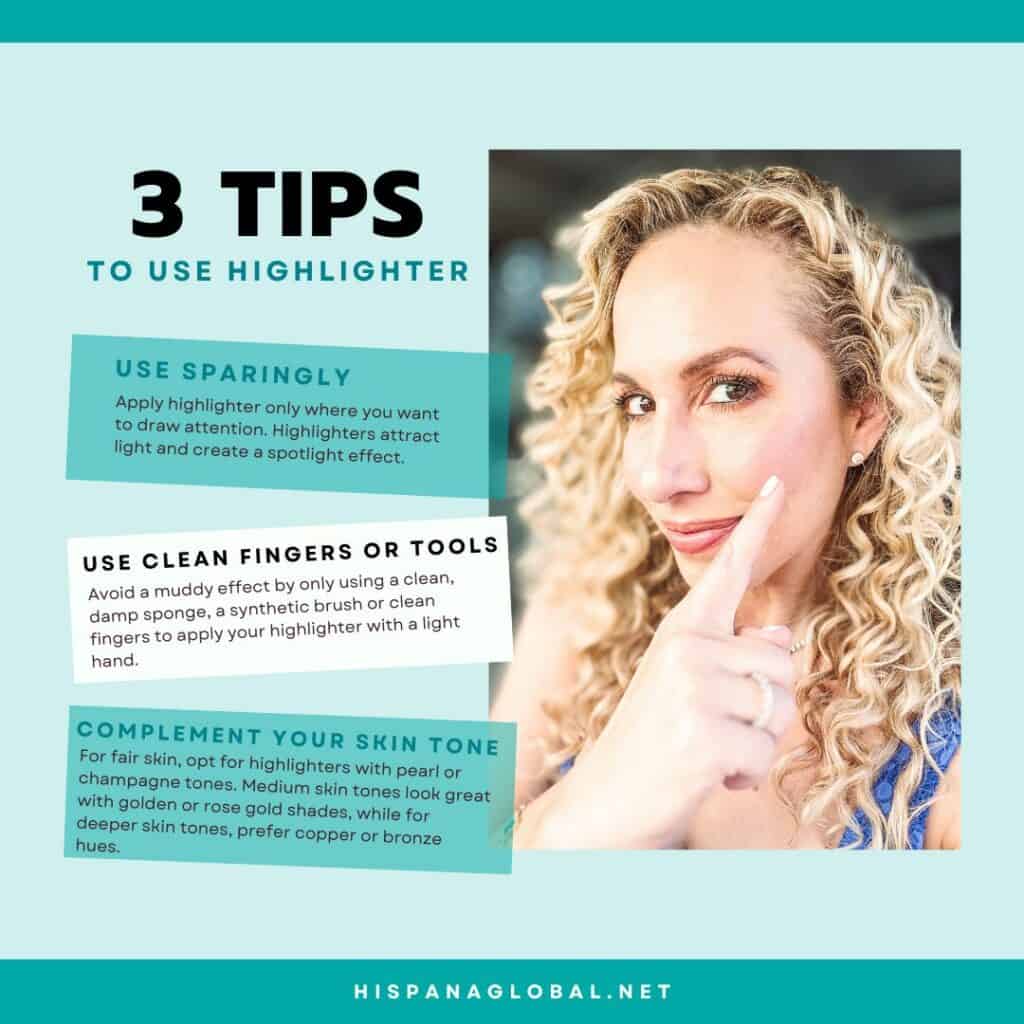 3 tips to use highlighter to flatter your features