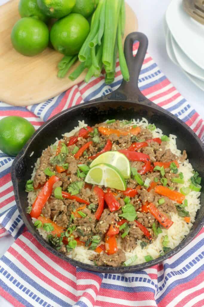When you need a flavorful yet easy dinner recipe, this Thai basil beef is bound to freshen up your weekly routine. Such a great skillet meal!