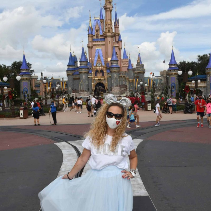 jeannette in front of castle disney 2020